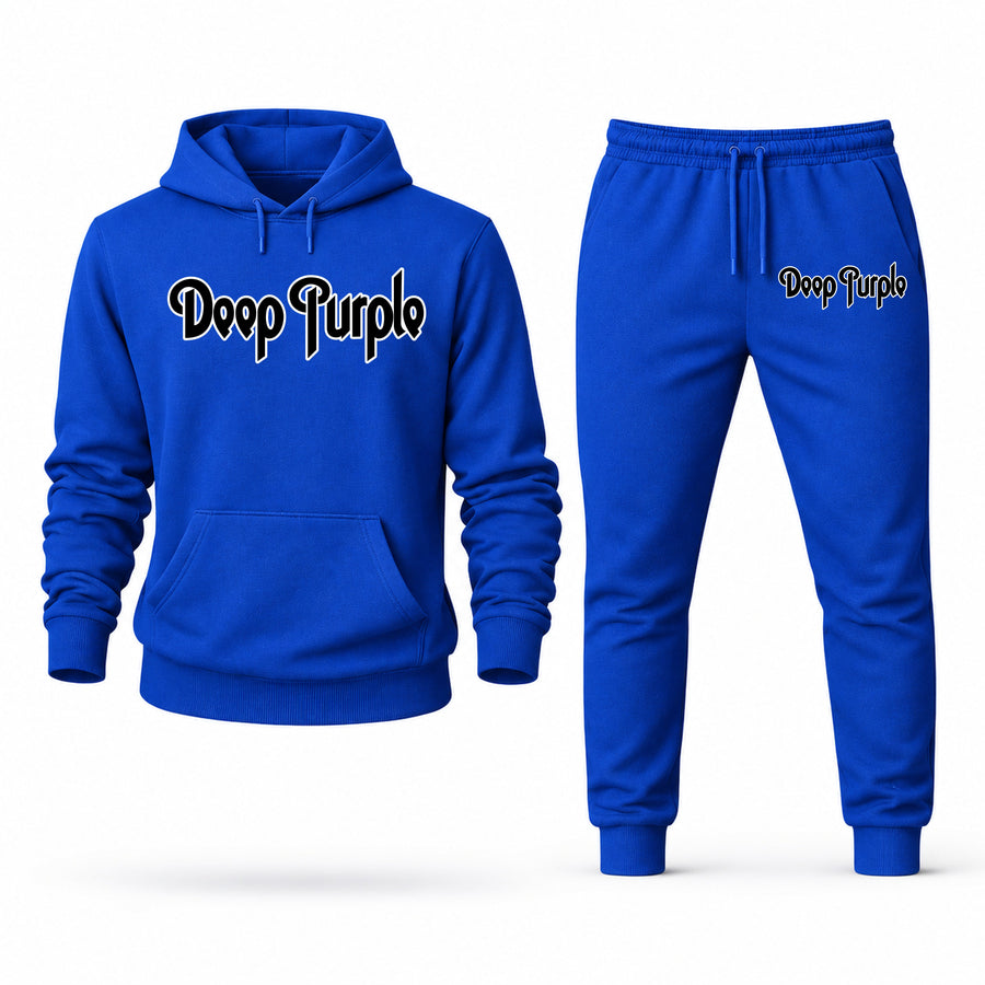 Men's Deep Purple Hoodie Joggers Set