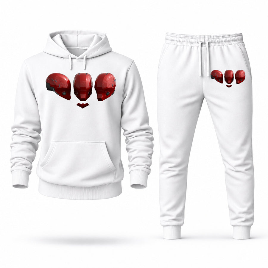 Men's Red Hood Hoodie Joggers Set