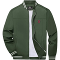 Men's Union Dutchmen Lightweight Zip-Up Bomber Jacket with Ribbed Collar and Cuffs Versatile Casual Outerwear