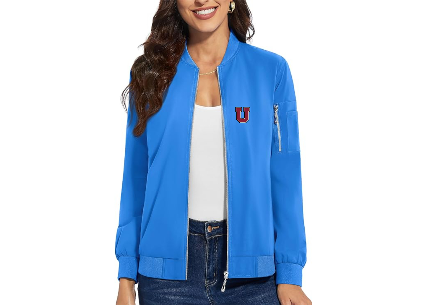 Women's Union Dutchmen Premium Bomber Jacket with Polished Detailing and Functional Sleeve Pocket Modern Luxury Outerwear