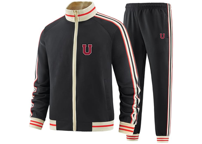 Men's Union Dutchmen Two Piece Designer Tracksuit with Bold Striped Accents and Zippered Front Elevated Athletic Wear