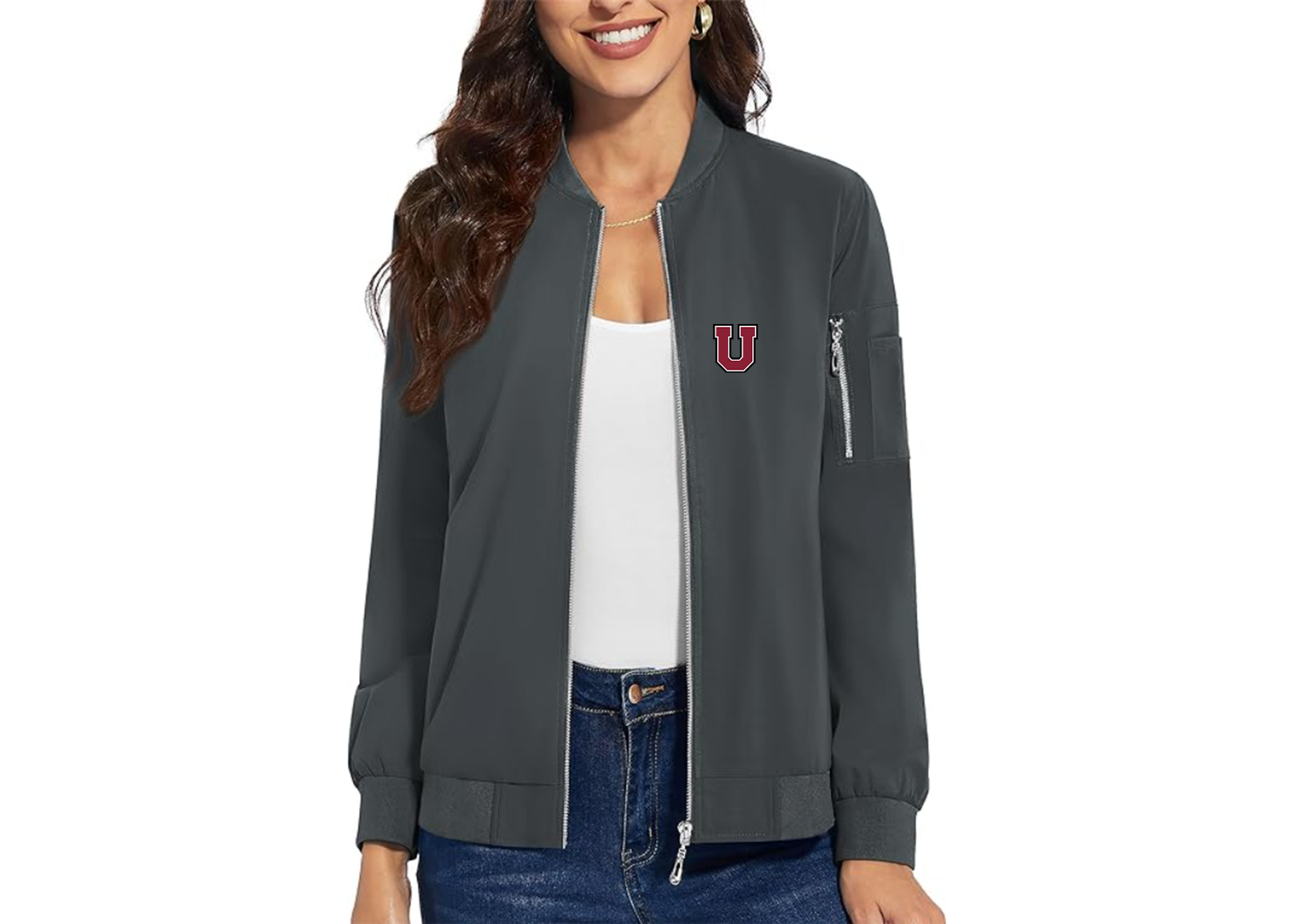 Women's Union Dutchmen Premium Bomber Jacket with Polished Detailing and Functional Sleeve Pocket Modern Luxury Outerwear