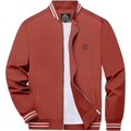 Men's Union Dutchmen Lightweight Zip-Up Bomber Jacket with Ribbed Collar and Cuffs Versatile Casual Outerwear