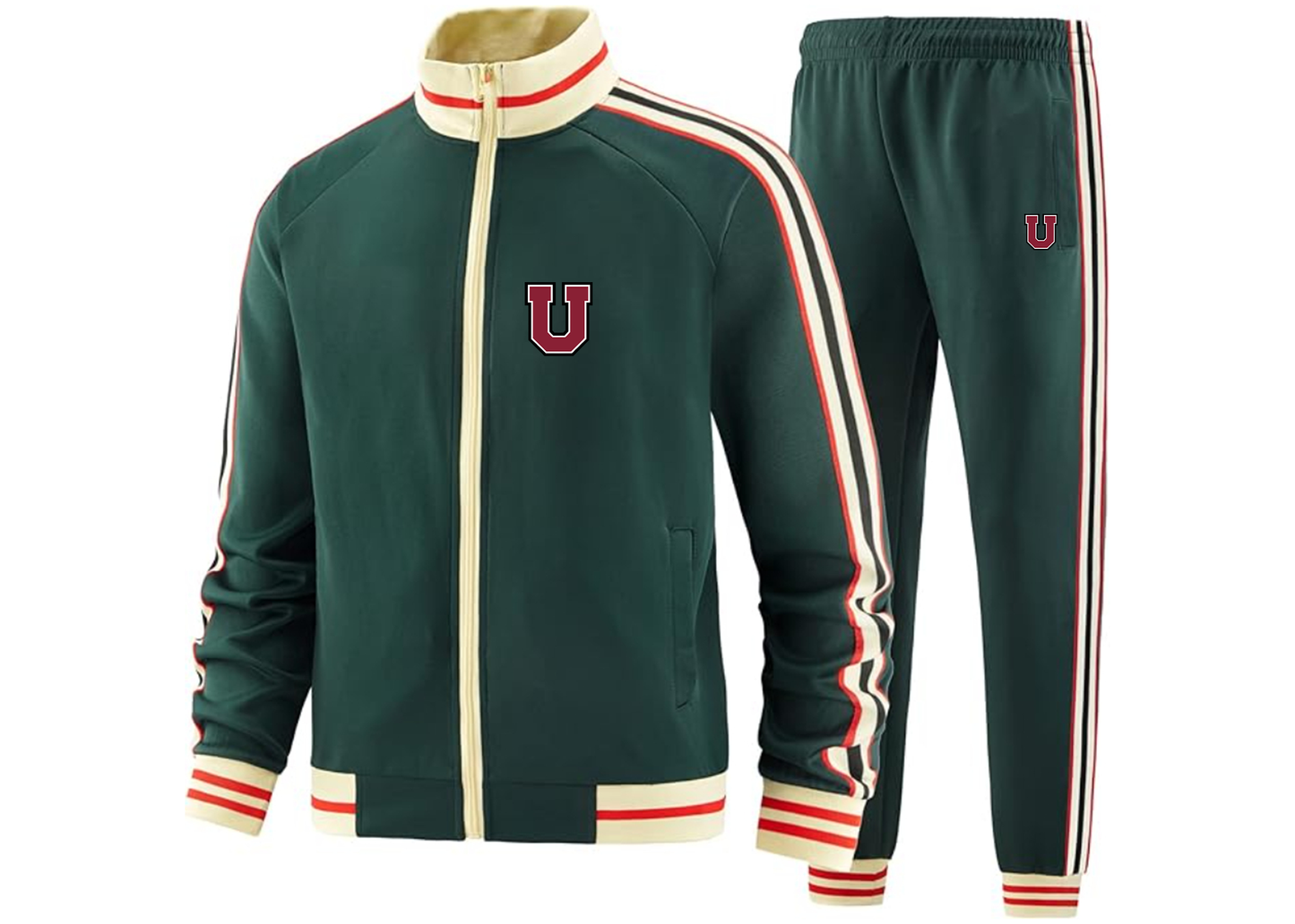 Men's Union Dutchmen Two Piece Designer Tracksuit with Bold Striped Accents and Zippered Front Elevated Athletic Wear