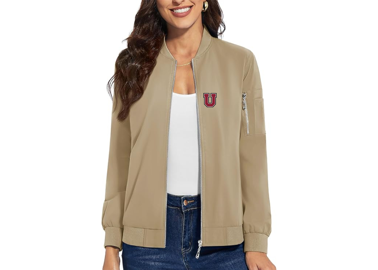 Women's Union Dutchmen Premium Bomber Jacket with Polished Detailing and Functional Sleeve Pocket Modern Luxury Outerwear