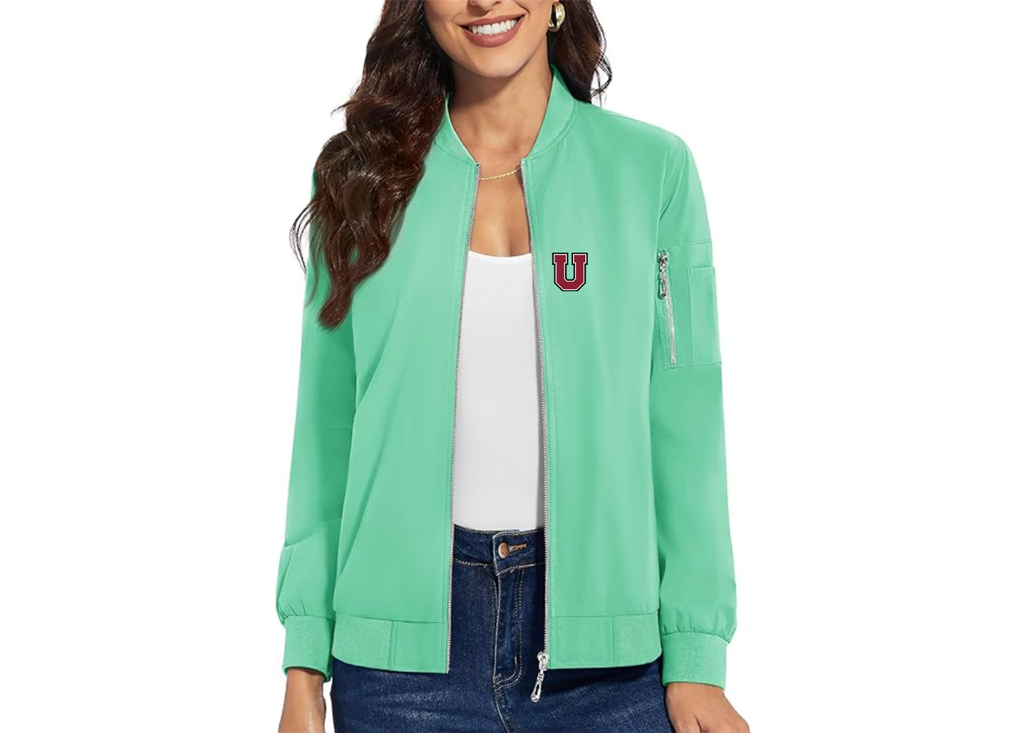 Women's Union Dutchmen Premium Bomber Jacket with Polished Detailing and Functional Sleeve Pocket Modern Luxury Outerwear