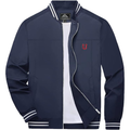 Men's Union Dutchmen Lightweight Zip-Up Bomber Jacket with Ribbed Collar and Cuffs Versatile Casual Outerwear