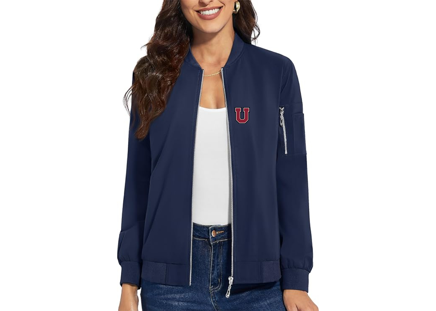 Women's Union Dutchmen Premium Bomber Jacket with Polished Detailing and Functional Sleeve Pocket Modern Luxury Outerwear