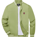 Men's Union Dutchmen Lightweight Zip-Up Bomber Jacket with Ribbed Collar and Cuffs Versatile Casual Outerwear