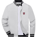 Men's Union Dutchmen Lightweight Zip-Up Bomber Jacket with Ribbed Collar and Cuffs Versatile Casual Outerwear