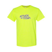 Men's Attack on Titan Cotton T-Shirt - Safety Green