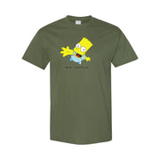 Men's Bart Simpson Cotton T-Shirt - Army Green