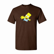 Men's Bart Simpson Cotton T-Shirt - Dark Brown