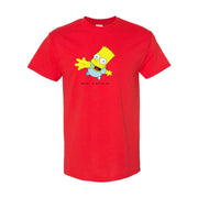 Men's Bart Simpson Cotton T-Shirt - Red