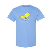 Men's Bart Simpson Cotton T-Shirt - Sky Blue