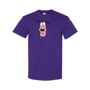 Men's Courage the Cowardly Dog Cotton T-Shirt - Purple