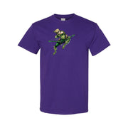 Men's Green Arrow Cotton T-Shirt - Purple