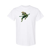 Men's Green Arrow Cotton T-Shirt - White