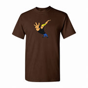Men's Johnny Bravo Cotton T-Shirt - Dark Brown