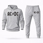 Men's AC-DC Hoodie Joggers Set - Grey digital placement mockup