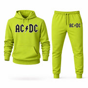 Men's AC-DC Hoodie Joggers Set - Lime Green digital placement mockup