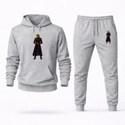 Men's Adam Warlock Hoodie Joggers Set in Grey; digital artwork placement mockup