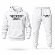Men's Aerosmith Hoodie Joggers Set - White digital placement mockup