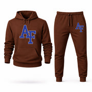 Men's Air Force Hoodie Joggers Set - Brown digital placement mockup