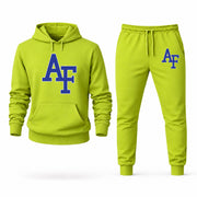 Men's Air Force Hoodie Joggers Set - Lime Green digital placement mockup