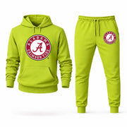 Men's Alabama Hoodie Joggers Set - Lime Green digital placement mockup