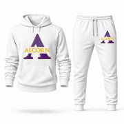 Men's Alcorn State Hoodie Joggers Set - White digital placement mockup