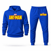 Men's Ant-Man Hoodie Joggers Set in Blue; digital artwork placement mockup