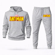 Men's Ant-Man Hoodie Joggers Set in Grey; digital artwork placement mockup