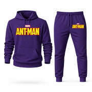 Men's Ant-Man Hoodie Joggers Set in Purple; digital artwork placement mockup