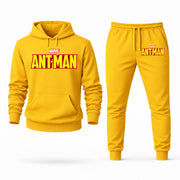 Men's Ant-Man Hoodie Joggers Set in Yellow; digital artwork placement mockup