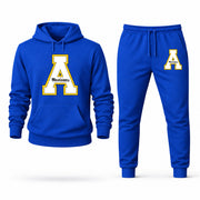Men's App State Hoodie Joggers Set - Blue digital placement mockup