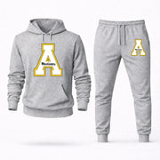 Men's App State Hoodie Joggers Set - Grey digital placement mockup