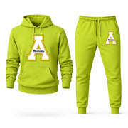 Men's App State Hoodie Joggers Set - Lime Green digital placement mockup