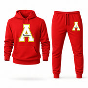 Men's App State Hoodie Joggers Set - Red digital placement mockup