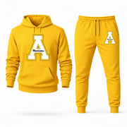 Men's App State Hoodie Joggers Set - Yellow digital placement mockup