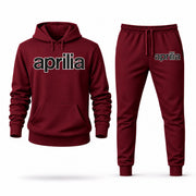 Men's Aprilia Hoodie Joggers Set - Burgundy digital placement mockup