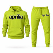 Men's Aprilia Hoodie Joggers Set - Lime Green digital placement mockup