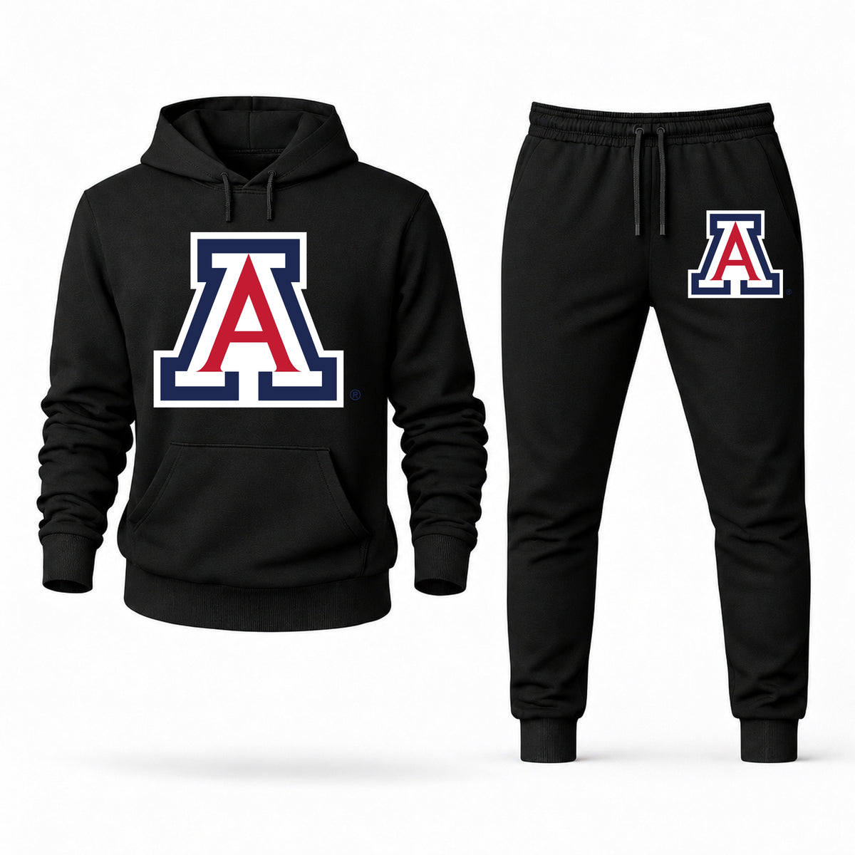 Men's Arizona Hoodie Joggers Set - Black digital placement mockup