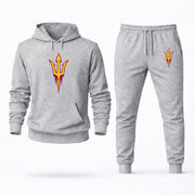 Men's Arizona State Hoodie Joggers Set - Grey digital placement mockup