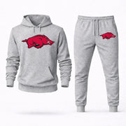Men's Arkansas Hoodie Joggers Set - Grey digital placement mockup