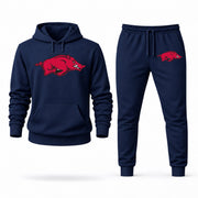 Men's Arkansas Hoodie Joggers Set - Navy digital placement mockup