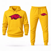 Men's Arkansas Hoodie Joggers Set - Yellow digital placement mockup