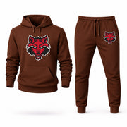 Men's Arkansas State Hoodie Joggers Set - Brown digital placement mockup