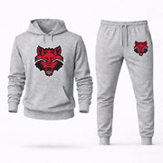 Men's Arkansas State Hoodie Joggers Set - Grey digital placement mockup