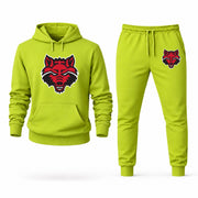 Men's Arkansas State Hoodie Joggers Set - Lime Green digital placement mockup